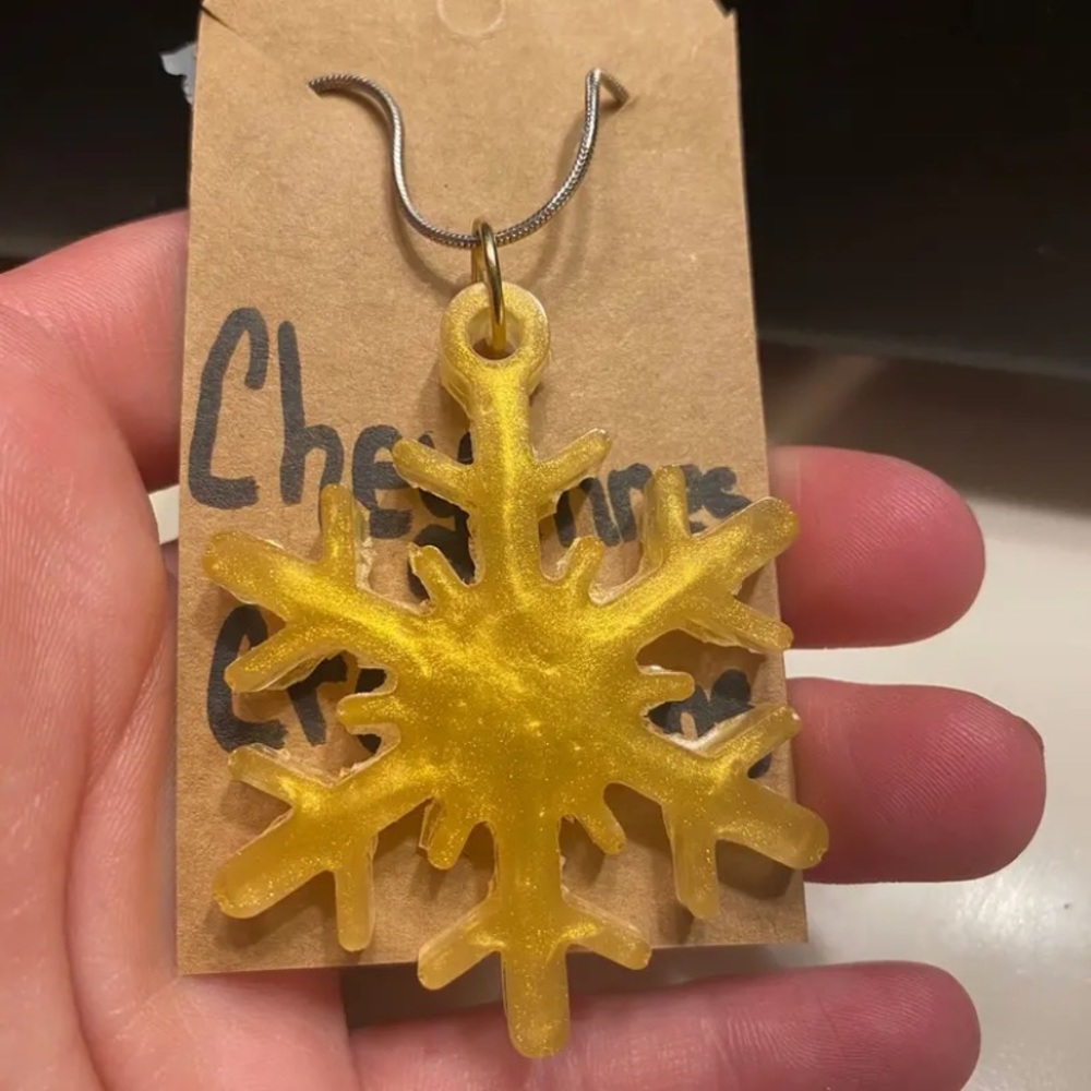 Resin Snowflake necklace